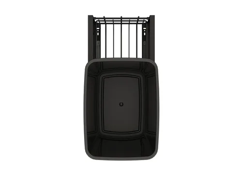 Vista 4 de Contenedor de basura extraíble de aluminio de 35 cuartos de galón con cierre suave para gabinetes de base de 15