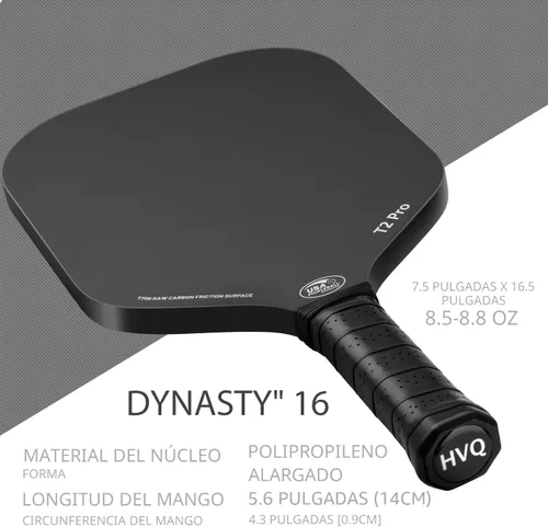 Vista 2 de Paleta de pickleball - Paleta de pickleball T700 de 0.630 in sin bordes de fibra de carbono, gran grano y raquetas giratorias con potencia, control