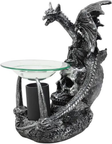 Vista 3 de Ebros - Osario gótico de dientes de sable, calavera, cementerio, dragón, quemador de aceite eléctrico o calentador de tartas, estatua decorativa