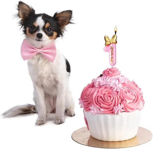 Vista 3 de Nuanchu Vela Rosa Número 1 para Niña Feliz Cumpleaños Decoración Superior, para Pastel de Cumpleaños Repostería Celebración Reuniones Aniversario