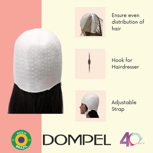 Vista 4 de Gorro de silicona para resaltar el cabello Dompel Gorro de silicona profesional reutilizable Especial para teñir el cabello Modelo 233 CA 1 UND