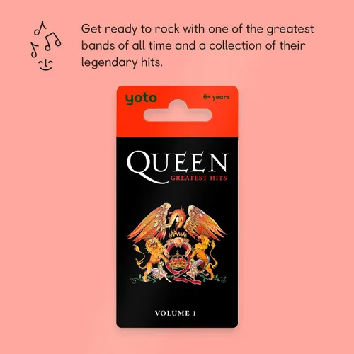 Vista 2 de YOTO Queen: Greatest Hits Volume 1 - Tarjeta musical para niños para usar con reproductor y mini dispositivo de audio todo en 1, escucha sin