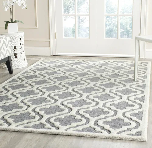Vista 7 de SAFAVIEH Cambridge Collection CAM132E - Alfombra decorativa de lana marroquí de primera calidad, 2 x 3 pies, color negro y marfil