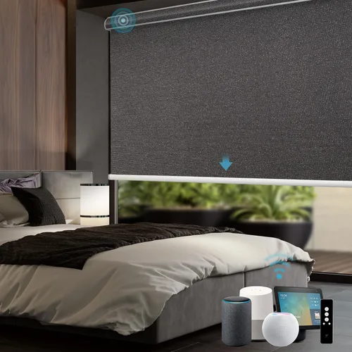Vista 18 de SmartWings Persianas motorizadas con control remoto para ventanas, persianas enrollables Matter 100% opacas, automáticas, eléctricas inteligentes