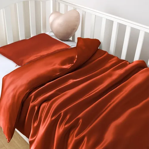Vista 8 de PROMEED Funda de edredón de seda 100 % natural con cremallera oculta, ropa de cama de seda prémium de 23 momme para cabello y piel de bebé