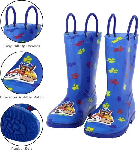 Vista 3 de Nickelodeon Botas de lluvia unisex para niños con forro extraíble suave para nieve