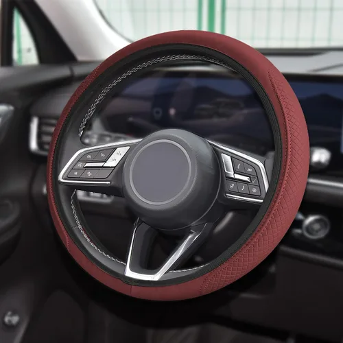 Vista 12 de Funda de Volante de Cuero Suave con Brillos, 15 Pulgadas, con Diamantes de Imitación Coloridos, Protector de Volante Elástico Automático