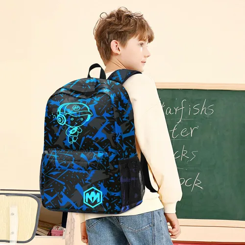 Vista 8 de Mochila escolar para estudiantes, mochila de viaje para adolescentes, Azul (Blue-3pcs)), 4347026043