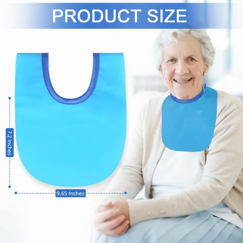 Vista 2 de Cubierta impermeable de traqueotomía para ducha, protector de estoma para cuello, protector de comodidad ajustable (azul, 1 unidad)