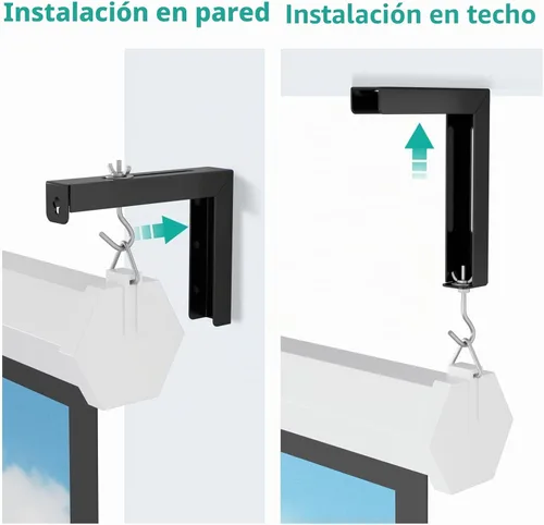 Vista 6 de WALI Soporte Universal para Pantalla de Proyector de Techo, Soporte de Montaje en Pared con Soportes en L, Extensión Ajustable de 6 Pulgadas con Kit