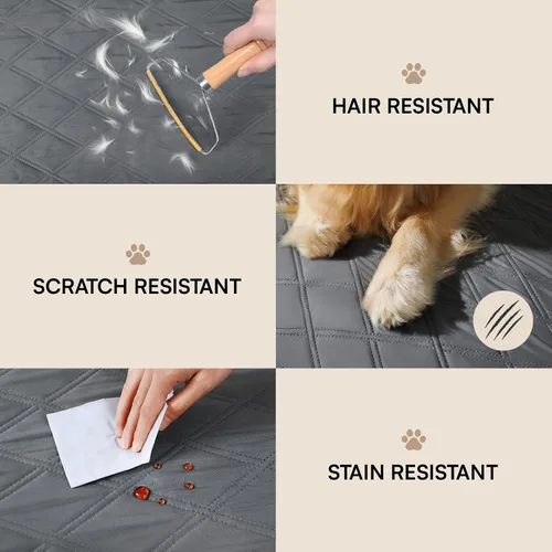 Vista 5 de Luciphia Funda de sofá 100% impermeable para perros, antideslizante, protector de sofá para mascotas, tapete para sofá, cachorro y gatos, con parte