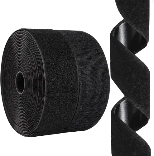 Vista 13 de SOURRI Cinta de velcro grande de 4'' x 20 pies con gancho y bucle, tiras autoadhesivas de servicio pesado, evitan que los cojines del sofá se