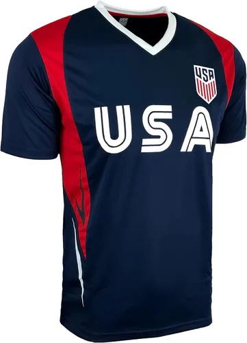 Vista 3 de Icon Sports Official Licensed US Soccer USMNT Youth Kids Game Day Shirts Athletic Active Training Game Tee Top