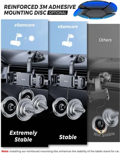 Vista 4 de eSamcore Soporte para Tablet para Salpicadero de Coche, Soporte de Montaje en Parabrisas para iPad y Soporte Plegable para Teléfono con Abrazadera