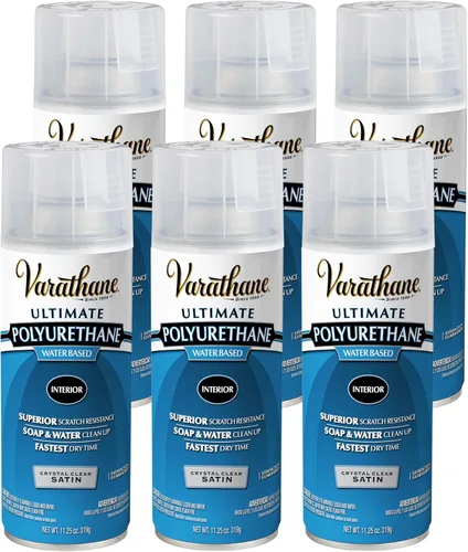 Vista 12 de Poliuretano a base de agua Rust-Oleum Varathane, transparente, 1 cuarto de galón, 200241H Satén