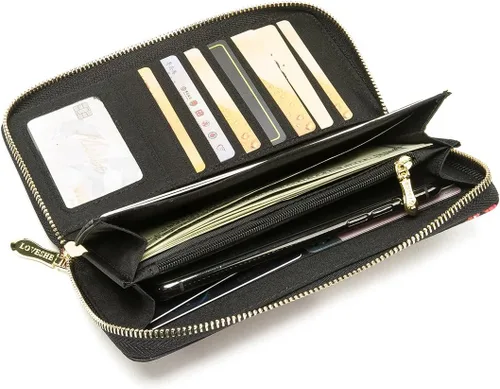 Vista 166 de Cartera de mano para mujer, estilo bohemio, con RFID, elegante, espaciosa con correa para viajes, capacidad para tarjetas, teléfono, dinero