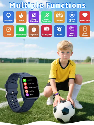 Vista 2 de MgaoLo Reloj Inteligente para Niños 1.85" Actualizado - Rastreador de Actividad con Monitor de Ritmo Cardíaco y Sueño, Más de 100 Modos Deportivos