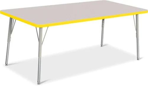 Vista 35 de Berries Mesa rectangular para actividades, altura A, Gris/Negro/Negro, 1