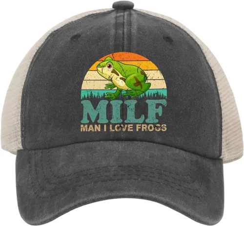 Vista 16 de Sombrero de ranas Hombre I Love Frogs Sombrero Hombres Gorra de béisbol Gorras ajustables