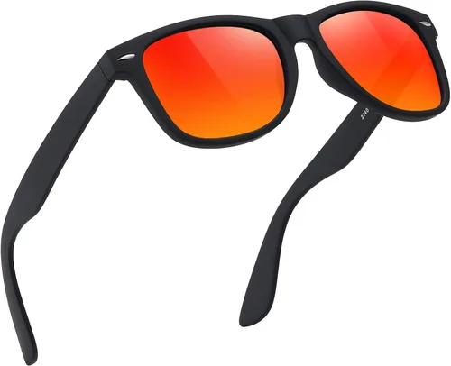 Vista 24 de FEIDUSUN Lentes de sol polarizados para hombre y mujer, lentes de sol retro negros para conducir, pescar, protección UV