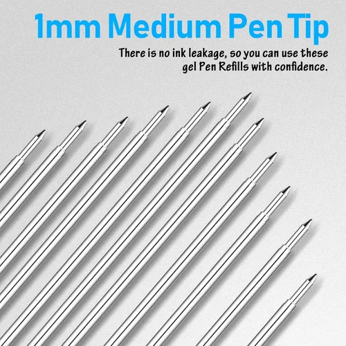 Vista 3 de 200pcs Ballpoint Pen Refills Black Ink Medium Point Metal Replacement Compatible with Cross Pens for Smooth Writing Office and Classroom Use