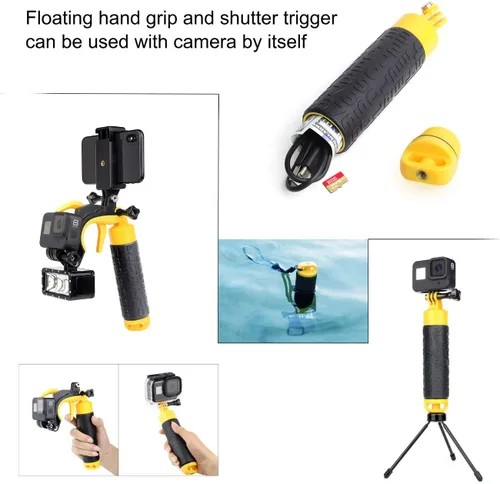 Vista 8 de SOONSUN Puerto domo para GoPro Hero 8 Negro, lente de domo subacuático de 147 pies con carcasa impermeable, agarre de mano flotante, gatillo