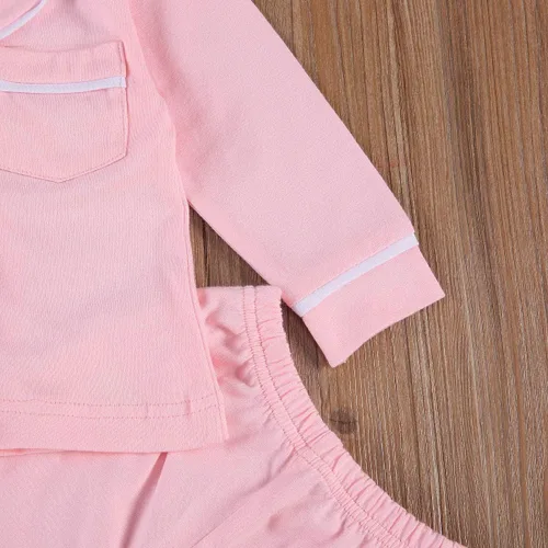 Vista 96 de Conjunto de pijama de manga larga con botones para niña pequeña, conjunto de ropa de dormir