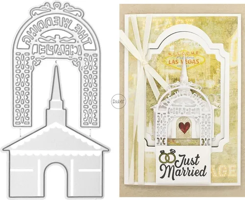 Vista 10 de DzIxY Casas Troqueles de corte de metal para kit de fabricación de tarjetas, troquelados de papel en relieve, plantillas de máquina de álbumes