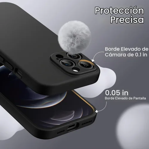 Vista 6 de JETech Funda magnética de silicona para iPhone 12 Pro Max, color negro