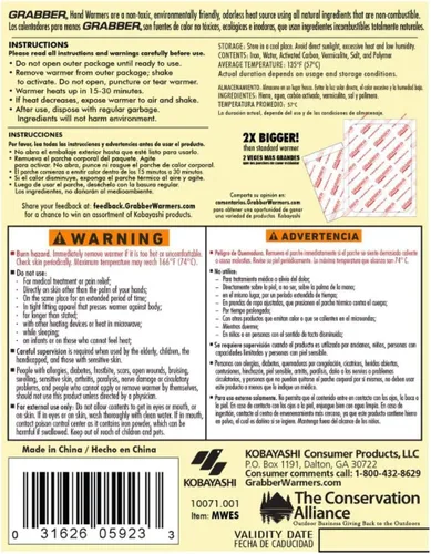 Vista 2 de Grabber Calentadores MWES 12 Pack 12+ Hour Mega Warmer12
