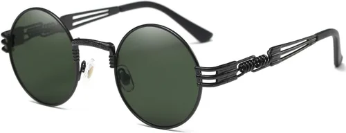 Vista 40 de Dollger Gafas de sol redondas Steampunk con marco de metal