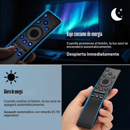 Vista 3 de Control remoto universal retroiluminado para Samsung Smart TV, reemplazo de control remoto Samsung, compatible con televisores inteligentes UHD QLED