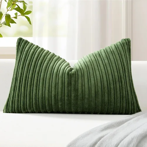 Vista 55 de Kevin Textile - Fundas de almohada de pana a rayas de 16 x 16 pulgadas, paquete de 2, color rosa bebé