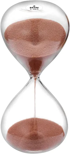 Vista 29 de Reloj de arena con temporizador de arena de 1 minuto con arena de color marrón, reloj de arena grande de 1 minuto, reloj de arena de 1 minuto
