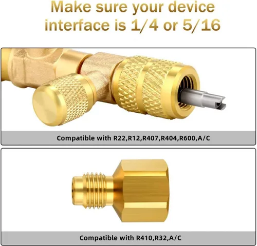 Vista 5 de R410A R22 Herramienta de instalación de extracción de núcleo de válvula de CA, removedor de núcleo de válvula, doble tamaño de 1/4 "-5/16