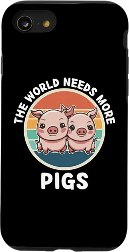 Vista 13 de iPhone 15 Vintage The World Needs More Pig Retro Pigs Lover Case