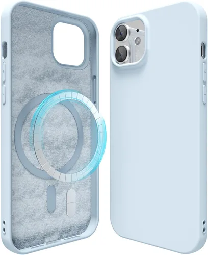 Vista 165 de oakxco Funda de silicona para iPhone 12 Pro Max, magnética, compatible con carga inalámbrica Magsafe, cubierta protectora de goma suave y delgada