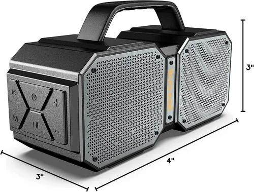 Vista 7 de BUGANI Altavoz Bluetooth de choque, portátil Bluetooth 5.3, impermeable, 60 W súper potencia, altavoz al aire libre, negro (nuevo modelo)