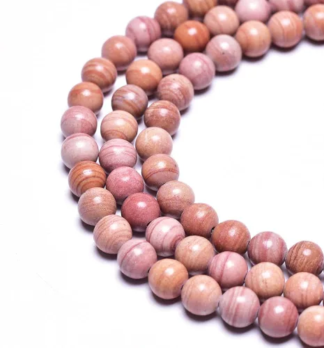 Vista 4 de Cuentas sueltas redondas de jaspe a rayas grises naturales de 0.394 pulgadas para la fabricación de joyas Nacklace (38-40 unidades)