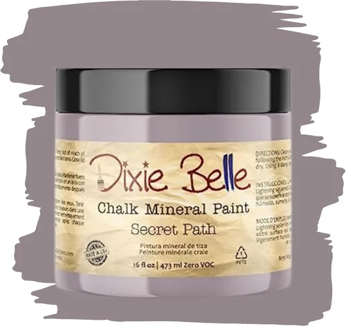 Vista 29 de Pintura para muebles con acabado de tiza Dixie Belle Paint Company - Amatista (4oz) - Pintura mineral de tiza chic púrpura profundo mate