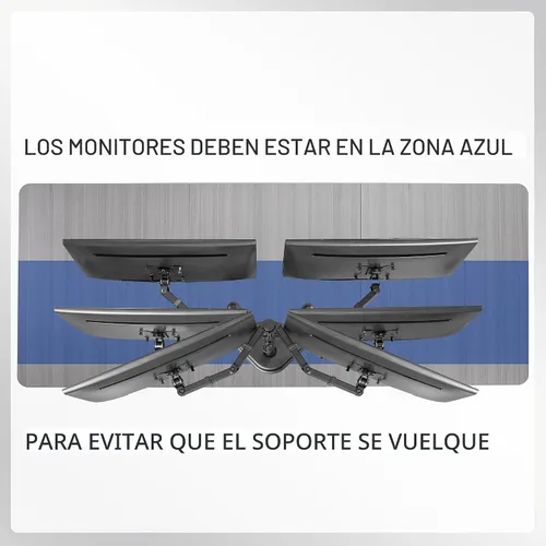 Vista 8 de VIVO STAND-V002F Soporte de escritorio independiente para monitores LED LCD dual de hasta 27 pulgadas, brazos totalmente ajustables de alta Negro