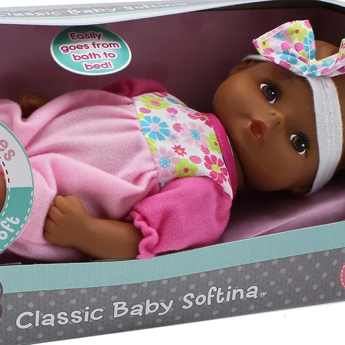 Vista 6 de Muñeca Goldberger Doll Baby's First de 11" Bebé Clásico Afroamericano Softina para la Hora del Baño con Piel que Se Siente Tan Real