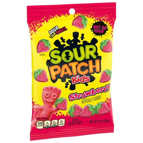 Vista 12 de SOUR PATCH KIDS Caramelos Suaves y Masticables de Fresa, Caramelos a Granel, 12 Bolsas de 8 oz