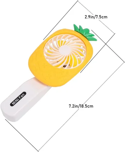 Vista 7 de Veemoon Ventilador de refrigeración USB, portátil, plegable, de mano, para el hogar, oficina, escuela, caricatura, diseño de zanahoria, ligero
