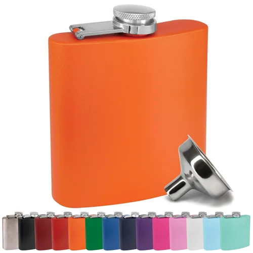 Vista 18 de Petaca de Acero Inoxidable de 6 oz con Embudo de Petaca para Hombres y Mujeres - Juegos de Regalo de Petaca con Recubrimiento en Polvo, Padrinos