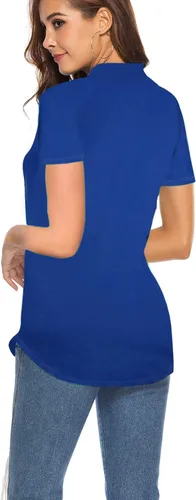 Vista 4 de CEASIKERY - Blusa tipo túnica con manga de 34, cuello en V y diseño holgado para mujer