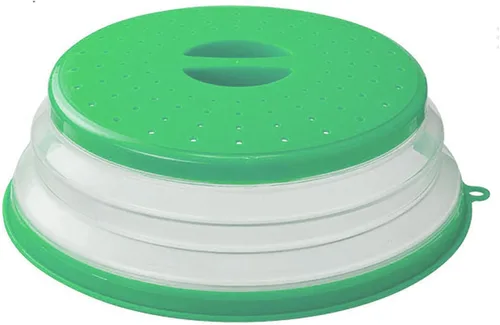 Vista 13 de Cubierta plegable para salpicaduras de microondas, 10.5 pulgadas, apta para lavavajillas, cubierta de placa de microondas con ventilación de vapor