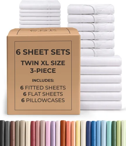Vista 83 de Pack of 2, Twin Size 3 Piece Sheet Set - Breathable & Cooling - White