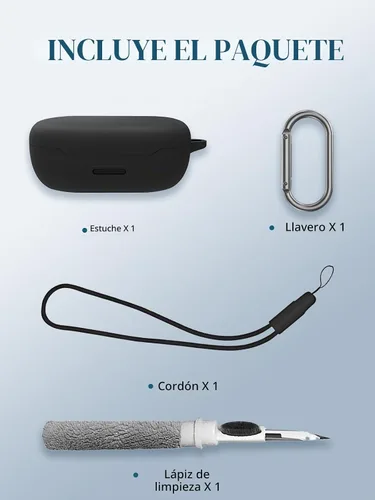 Vista 2 de Funda para JBL Endurance Peak 3, auriculares inalámbricos verdaderos, silicona suave, portátil, resistente a los arañazos, a prueba de golpes