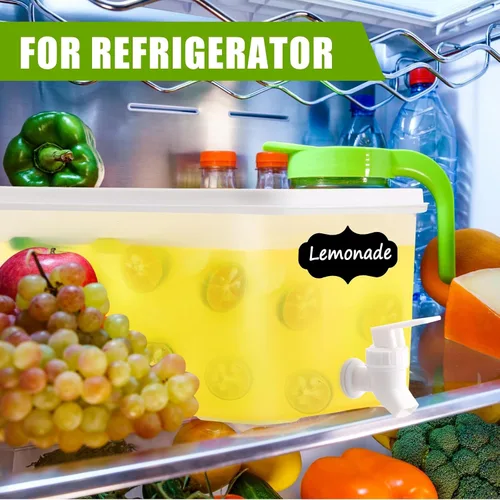 Vista 3 de Zhehao Paquete de 5 dispensadores de bebidas para refrigerador, dispensador de bebidas transparente de 1.32 galones con espita a prueba de fugas